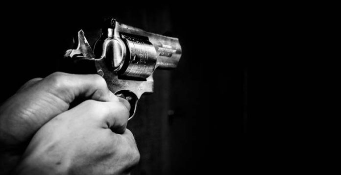 Man with a gun and our hero, our mother!